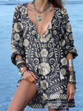 Women's Floral Pattern Printed Casual Beach Dress