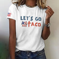 Comstylish Women's Let's Go Taco Cat Graphics Print T- Shirt