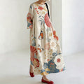 Comstylish Women's Japanese-style Floral And Butterfly Pattern Dress