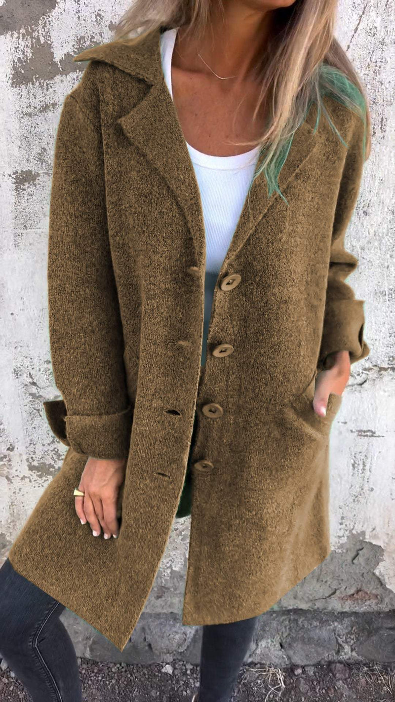 Lapel Single-breasted Long Coat