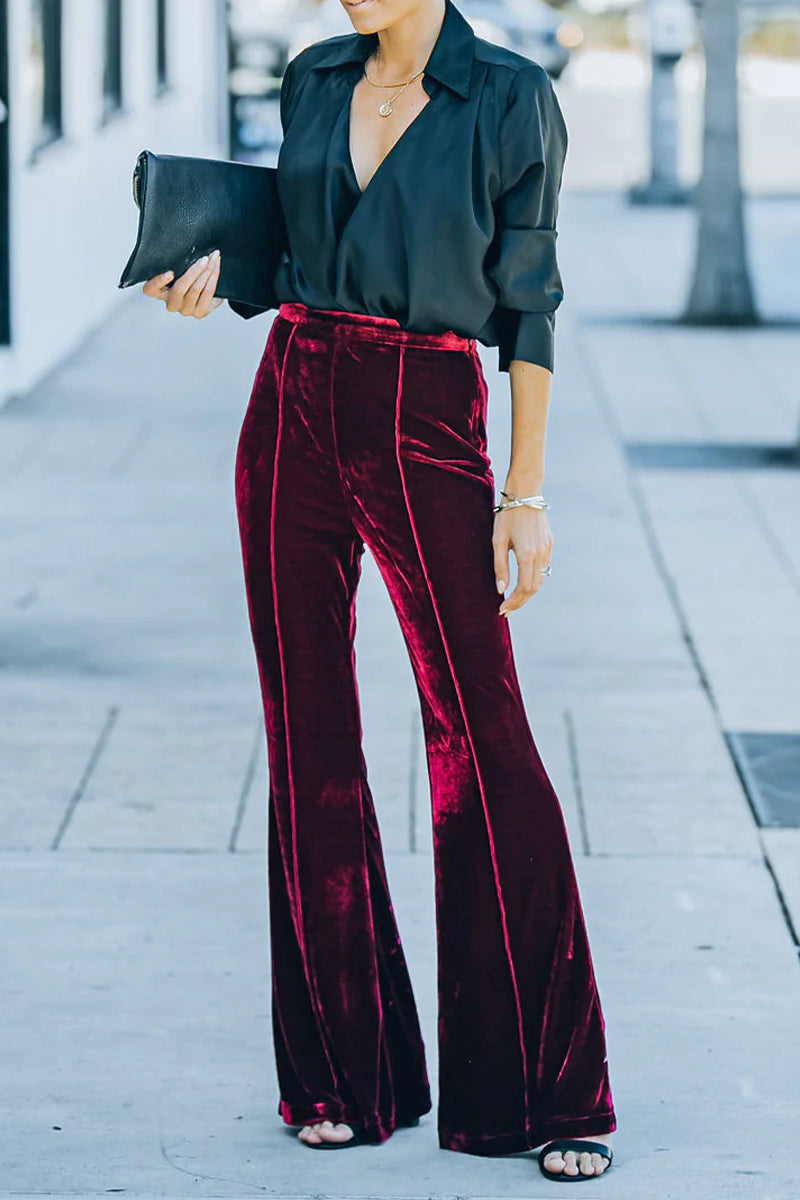 Street Boot Cut Mid Waist Speaker Bottoms(3 Colors)