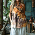 Vintage Floral Art V-neck Tank Top elevenforest