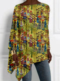 Comstylish Africa Women's Life Pattern Print Bat Sleeve T Shirt