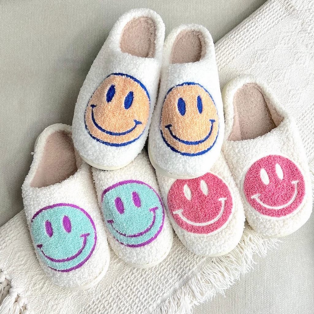 Happy Face Slippers - Buy 1 Get 1 Free