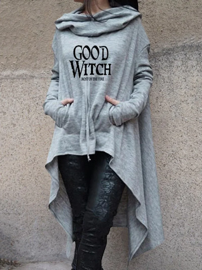 Halloween Print Irregular Long Sleeve Sweatshirt