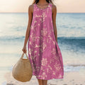 Women's Vintage Bohemian Floral Print Casual Dress elevenforest