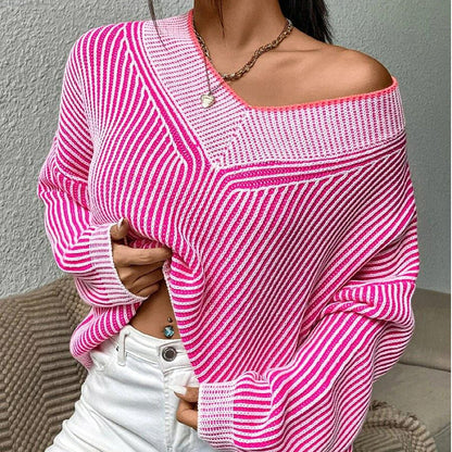 Carina® | Striped V-neck sweater