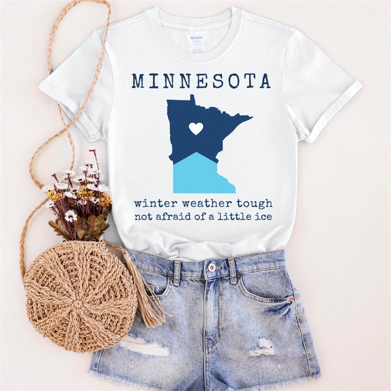 Comstylish Ice Out Minnesota Map Inspired Comfy T Shirt