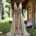 Women's Vintage Viking Rune Cotton And Linen Sleeveless Large Skirt Dress elevenforest