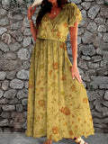 Women's Vintage Simple Floral Pattern Flowing Dress