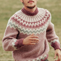 Knitted Jacquard Iceland Crew Neck Sweater elevenforest