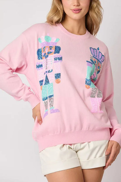 Christmas Soldier Sequined Sweatshirt