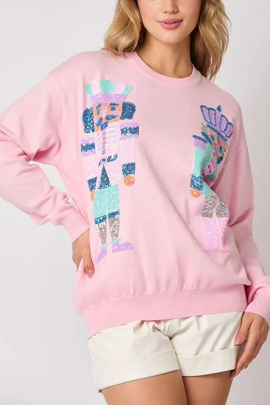 Christmas Soldier Sequined Sweatshirt