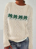 Women's Irish Shamrock Aran Sweater elevenforest