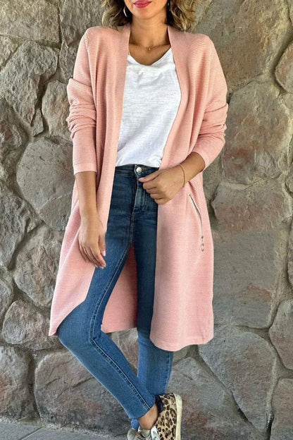 Color Knitted Sweater Long Coat
