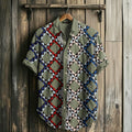 Men's Retro Amish Ocean Waves Linen Shirt elevenforest