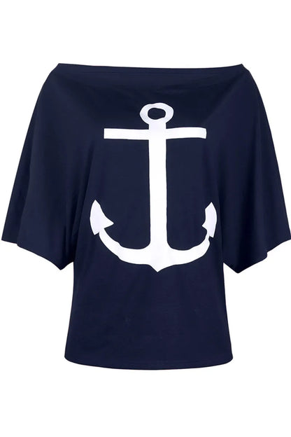Street Print Patchwork Off the Shoulder T-shirts(3 Colors)