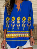 Women's Vintage Sunflower Print T-shirt elevenforest