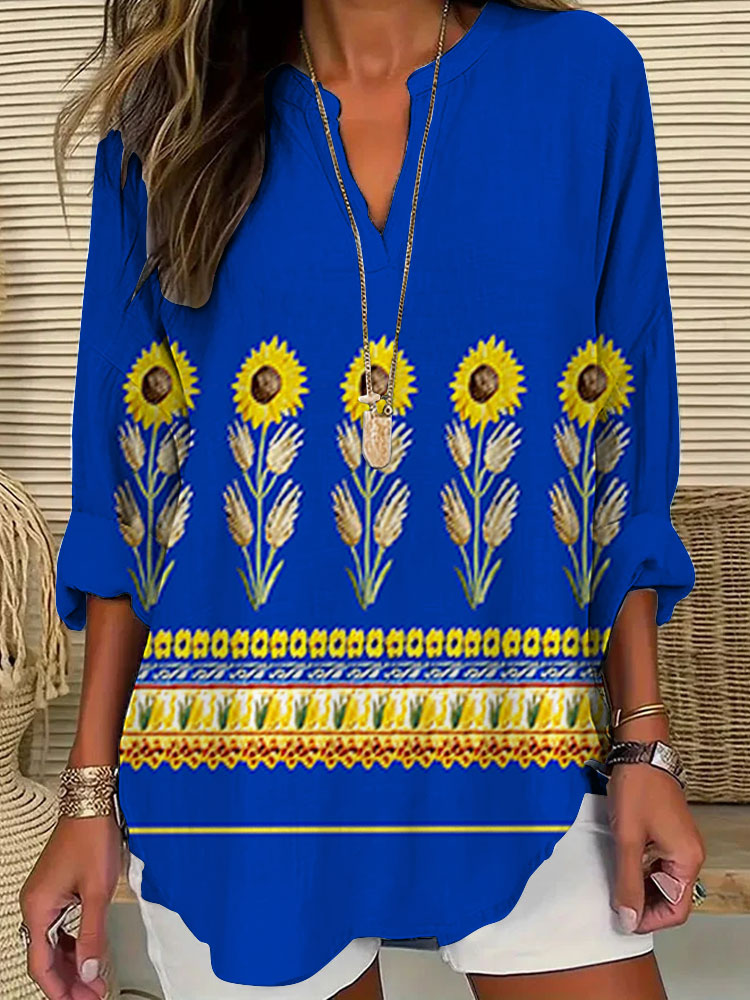 Women's Vintage Sunflower Print T-shirt elevenforest