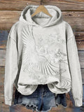 Classy Cranes Japanese Embroidered Hoodie elevenforest