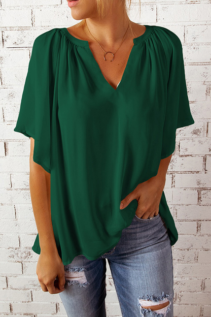 Patchwork V Neck T-shirts(6 Colors)