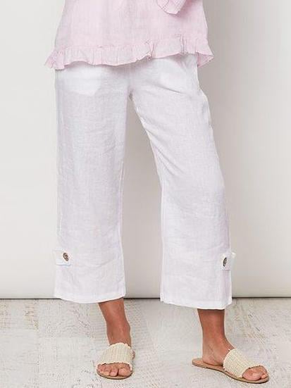Cotton Plain Loose Pants