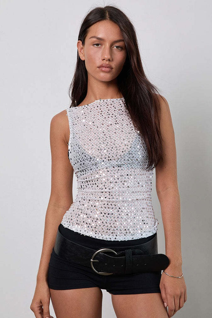 Sequin Bodycon Tank Top