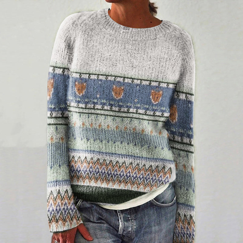 Women's Geometric Fox Graphic Sweater artswardrobe