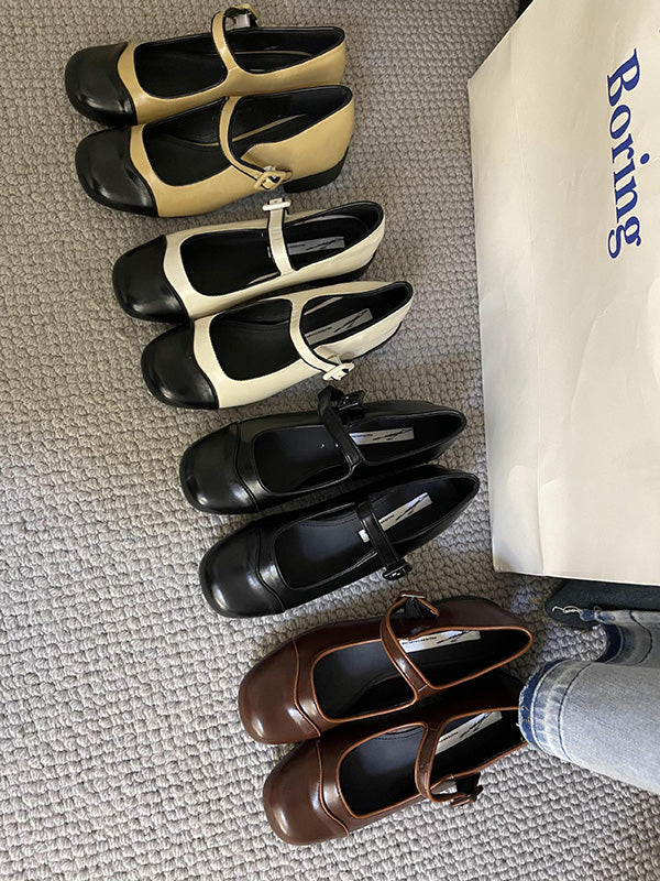 Round Cut Round-toe Split-joint Mary Janes