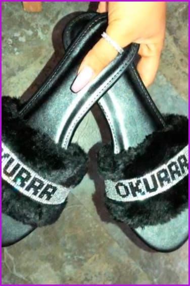Crystal Diamonds Fur Slippers F391