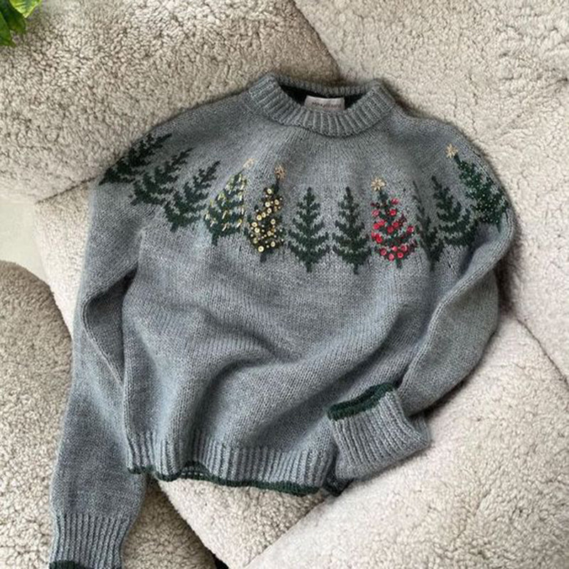 Vintage Christmas Tree Cozy Warm Sweater elevenforest