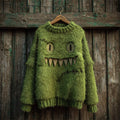 Halloween Fuzzy Monster Inspired Stitched Cozy Knit Sweater elevenforest