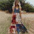 Women's Independence Day Flowers Art Line Tank Dress elevenforest