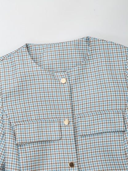 Fresh Mint Green Early Spring Classic Cardigan Short Coat + Pleated Skirt for