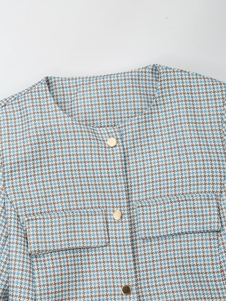 Fresh Mint Green Early Spring Classic Cardigan Short Coat + Pleated Skirt for