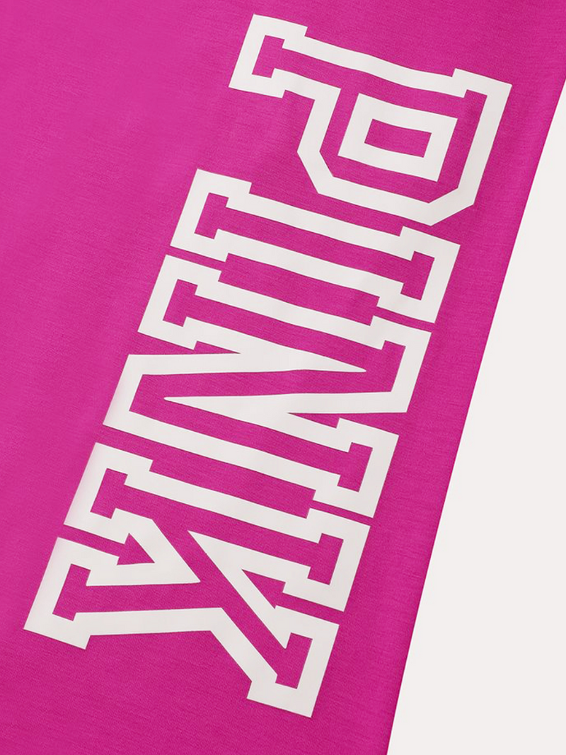 4xl 5xl Pink Letter Print Pocket Design Pants Set New Round Neck Long Sleeve 2pcs Two Pieces Outfit for Lady