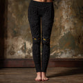 Cute Black Cat Face Embroidered Cozy Knit Leggings