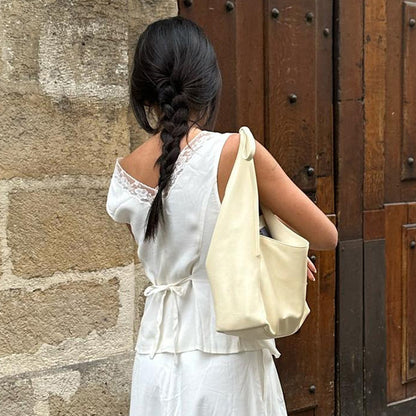 Taruxy Lace Bow Sleeveless Short Tank Top for Deep V Neck Button Patchwork Female White Cardigan Top Summer New