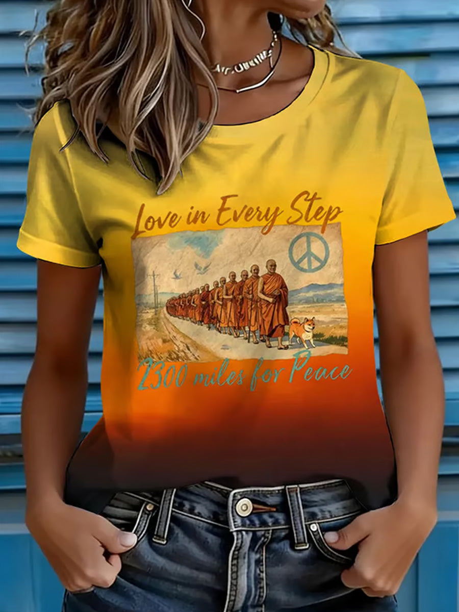 Comstylish Walk For Peace Printed T-shirt