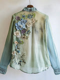 Forest Floral Lace Art Women's Long Sleeve Blouse elevenforest