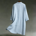 Comstylish Vintage Stripe Art Linen Long Cardigan