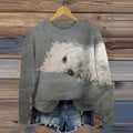 Comstylish Cute Dog Print Knitted Pullover Sweater