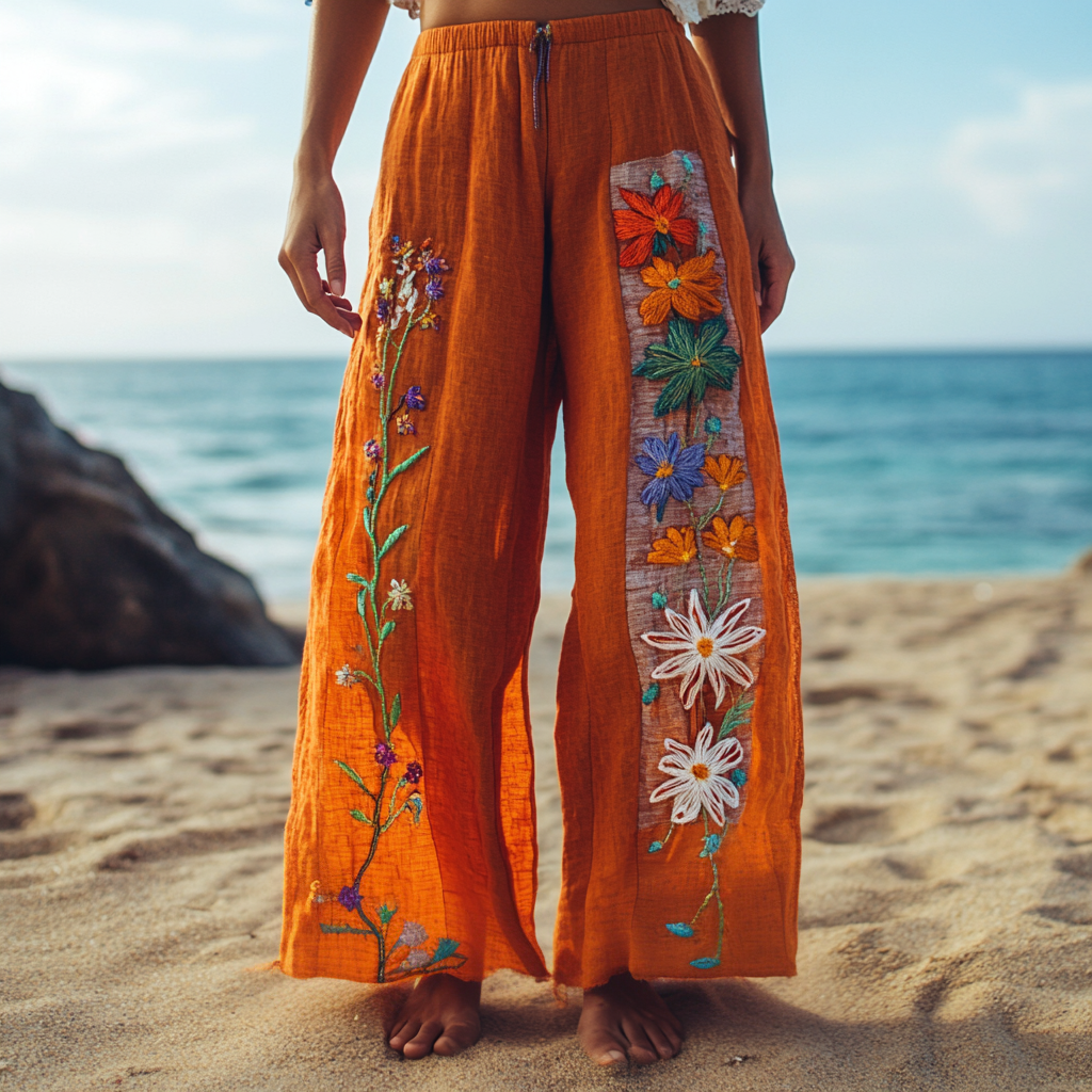 Women's Bohemian Floral Printed Casual Pants elevenforest