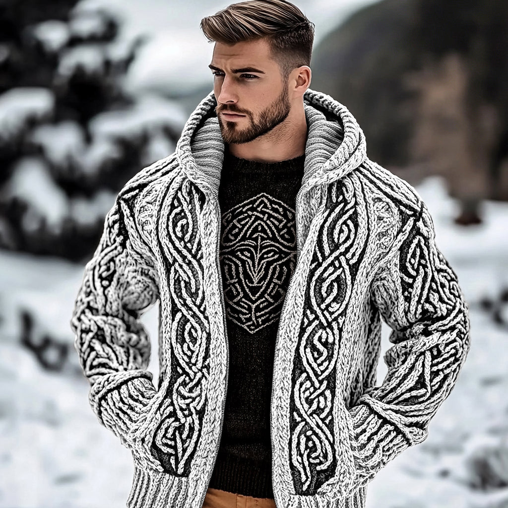 Men's Viking Kyle Style Extra Thick Hooded Zip-up Sweater elevenforest