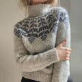 Vintage Icelandic Geometric Contrast Mid Neck Sweater elevenforest