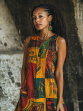 Vintage Tribal Print Women's Linen Vest Dress elevenforest