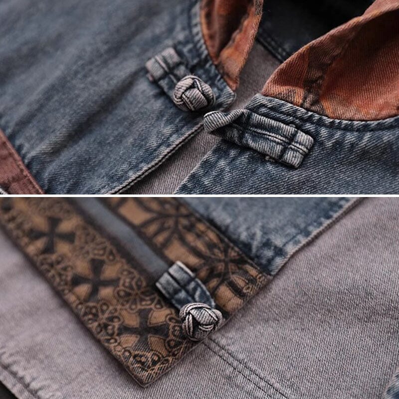 Spring Minimalist Cotton Denim Waistcoat