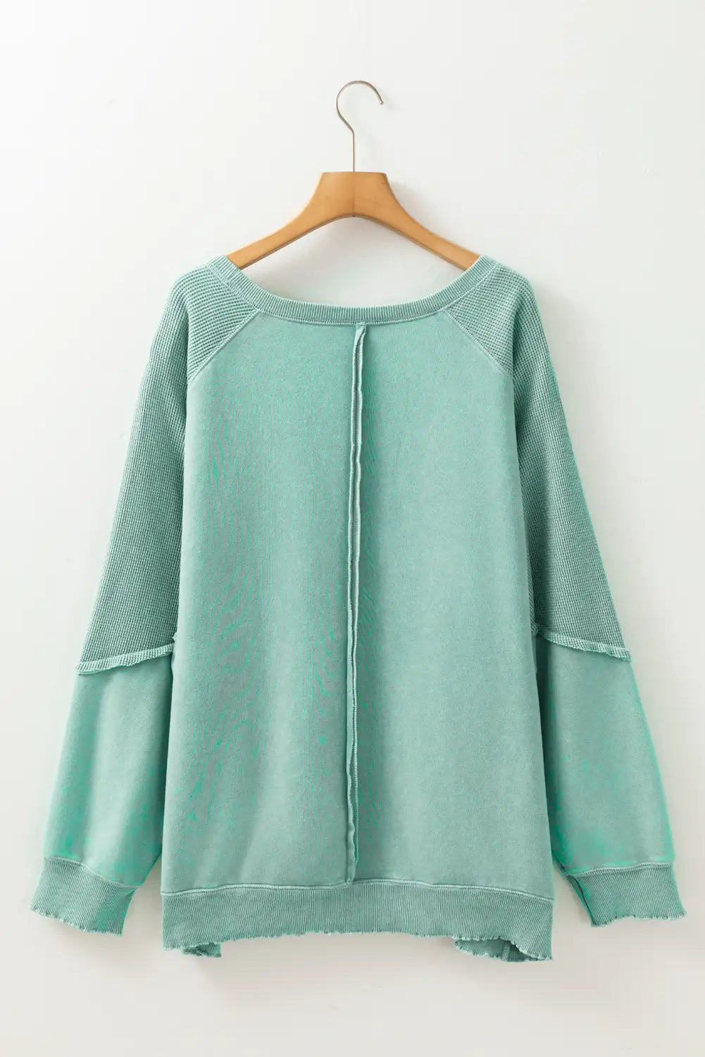 Mineral Blue Patchwork Frilled Sweatshirt