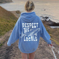 Comstylish Respect The Locals Marine Life Shark Print Loose Women's Hoodie