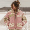 Women's Vintage Floral Patchwork Cozy Knit Sweater